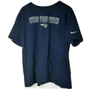 Nike NFL New England Patriots Who You With Mens T Shirt 2XL XXL The Nike Tee